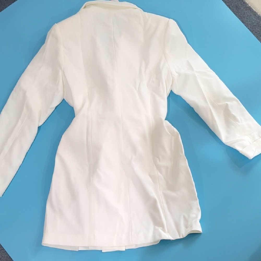 New large womens Forever 21 Cream Trench Coat spring - Picture 9 of 9